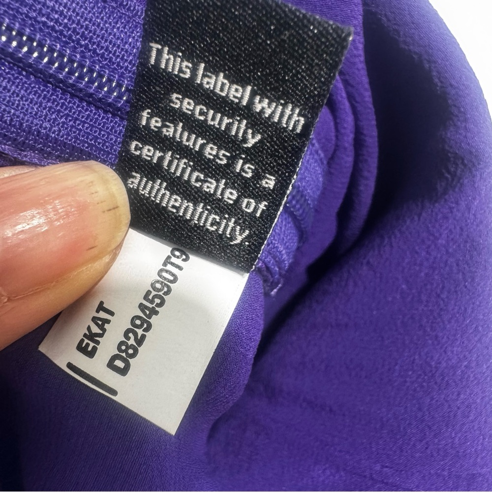 New Diane Von Furstenberg Purple Silk Mini Strapless Dress Size 12 - Picture 11 of 14